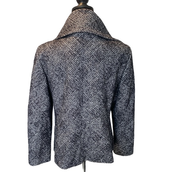 TALBOTS women wool blend coat black/white size 14 - Picture 3 of 11